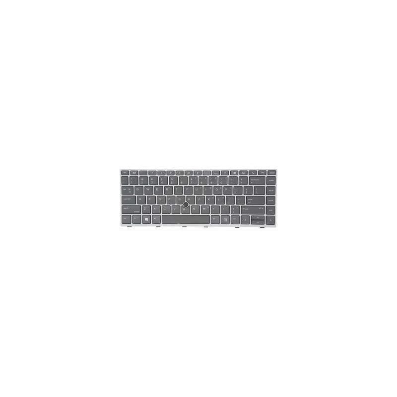 Teclado HP L11308-001 INGLÉS EEUU (QWERTY), International English Keyboard USA EliteBook 745 840 G5 G6 Plata