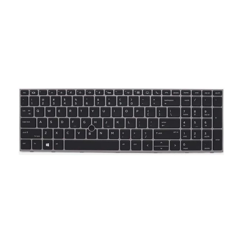 Teclado HP L12765-001 INGLÉS EEUU (QWERTY), International English Keyboard USA ZBook 15 17 G5 G6 Gris