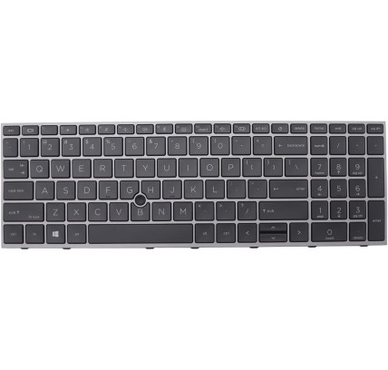 HP Teclado HP L97968-B31 INGLÉS EEUU (QWERTY) International English Keyboard USA ZBooK Fury 15 G7 G8 Gris-1