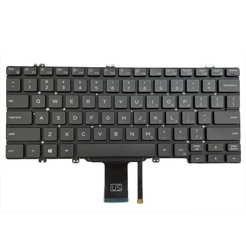 Teclado Dell 05GJY7 INGLES INTERNACIONAL EEUU (QWERTY), International English Keyboard USA Latitude 7300, 5300, 5310 Negro Retro