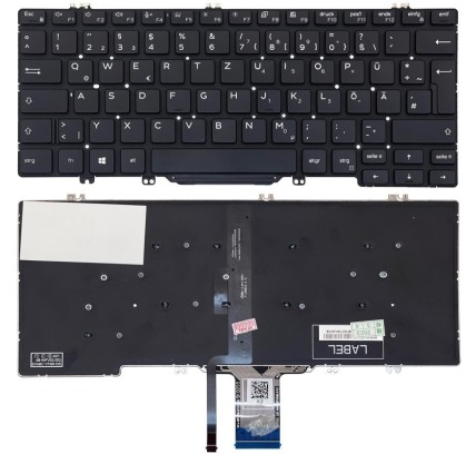 Dell Teclado Dell 07FYT7 ALEMAN (QWERTZ) Deutsche Tastatur Latitude 5300 7300 7400 7410 5400 5401 5410 Negro Retroiluminado-1