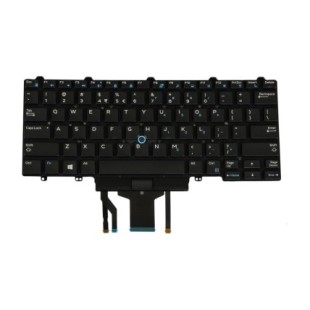 Dell Teclado Dell 0F2X80 INGLES EEUU(QWERTY) International English Keyboard USA Latitude E7450 E7470 E5450 E5470 E4590 Negro -1
