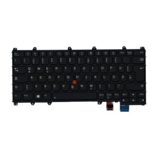 Lenovo Teclado Lenovo 01HW627 ALEMÁN (QWERTZ) Deutsche Tastatur ThinkPad X380 X370 Yoga Retroiluminado Negro-1
