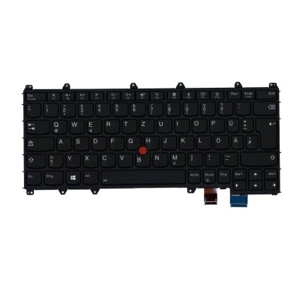 Lenovo Teclado Lenovo 01HW627 ALEMÁN (QWERTZ) Deutsche Tastatur ThinkPad X380 X370 Yoga Retroiluminado Negro-1