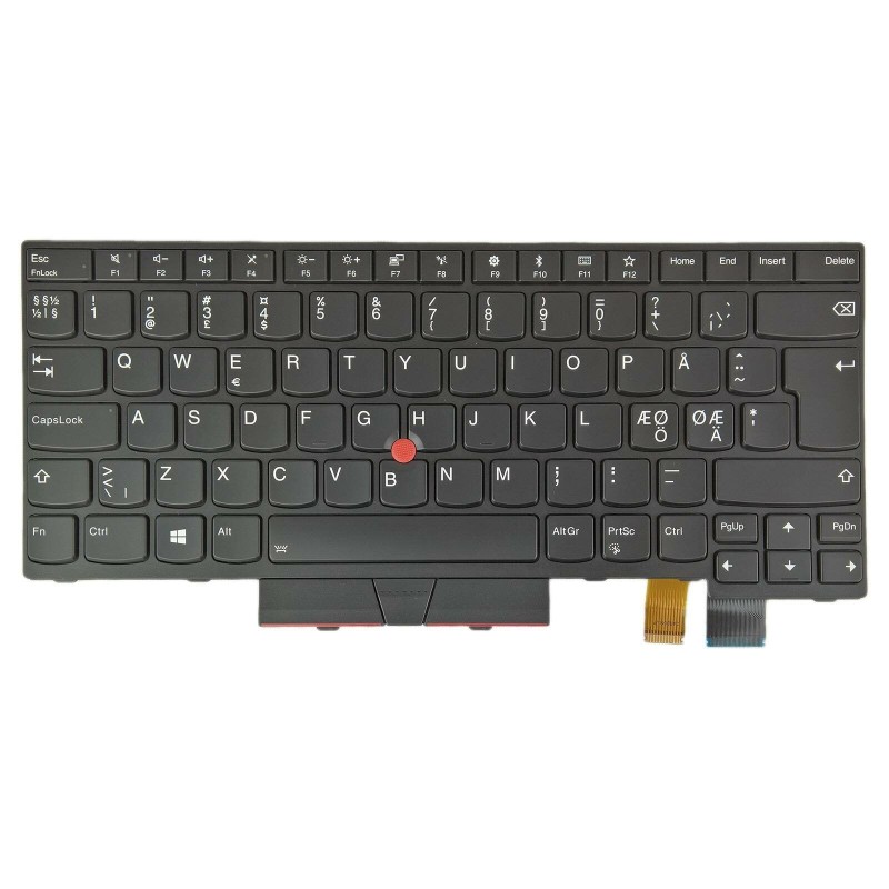 Teclado Lenovo 01HX498 NORDICO (QWERTY), Nordisk Tastatur ThinkPad T470, T480 Retroiluminado Negro