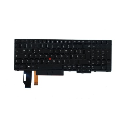 Lenovo Teclado Lenovo 01YP692 ALEMÁN (QWERTZ) Deutsche Tastatur ThinkPad L580 P52 P72 T590 E580 E590 Retroiluminado Negro-1