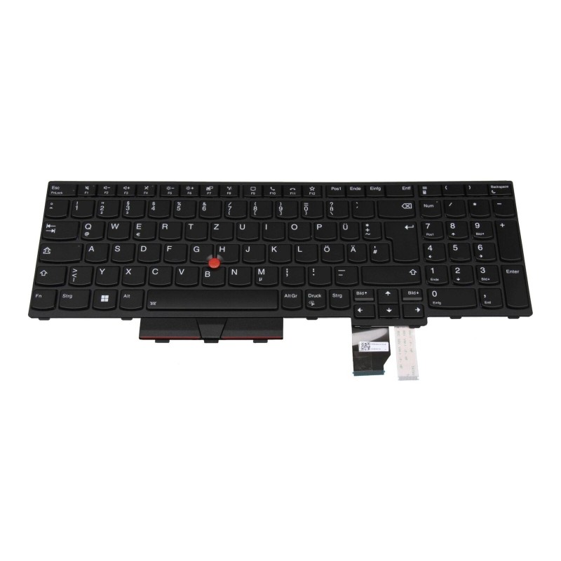 Teclado Lenovo 5N21B44413 ALEMÁN (QWERTZ), Deutsche Tastatur ThinkPad T15G GEN 2 Retroiluminado Negro