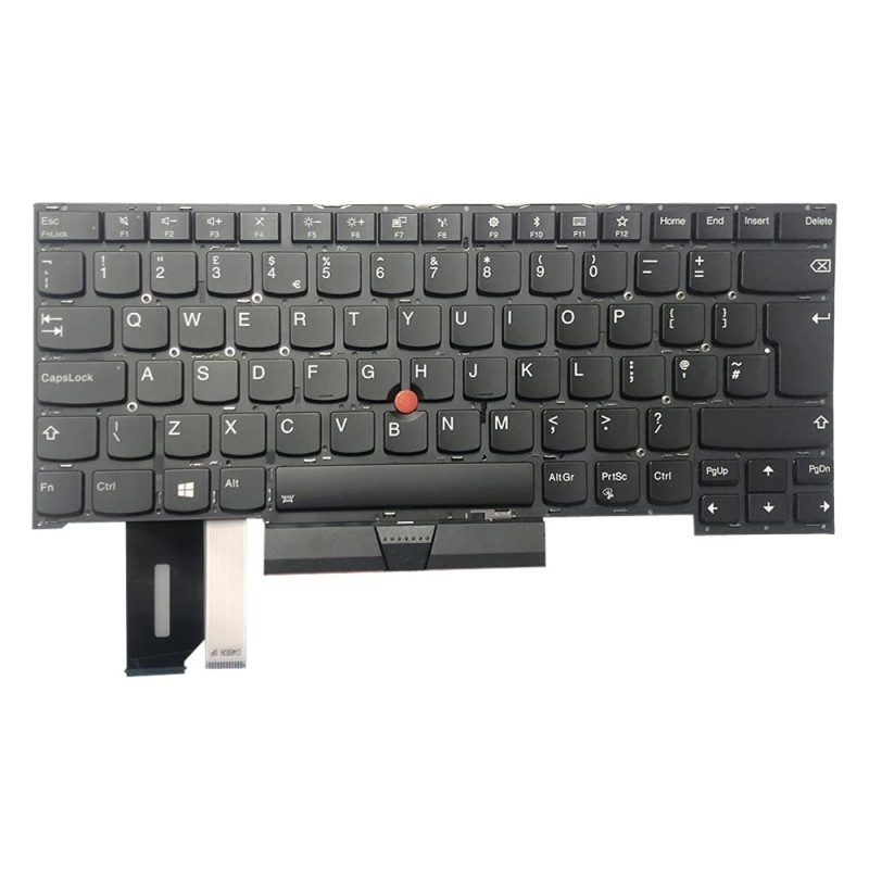 Teclado Lenovo SN20R66066 INGLES UK (QWERTY), English Keyboard UK ThinkPad T490s T495s Retroiluminado Negro