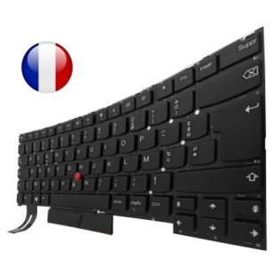 Lenovo Teclado Lenovo SN20R66124 FRANCES (AZERTY) Clavier Français Thinkpad T490s T495s Retroiluminado Negro-1
