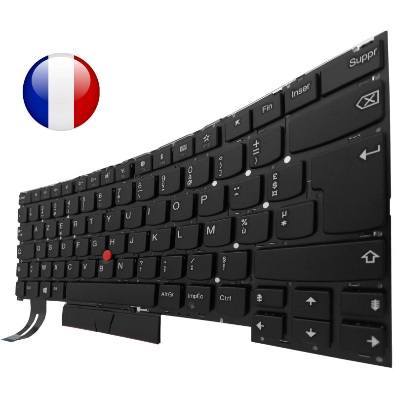 Teclado Lenovo SN20R66124 FRANCES (AZERTY), Clavier Français Thinkpad T490s T495s Retroiluminado Negro