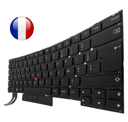 Lenovo Teclado Lenovo SN20R66124 FRANCES (AZERTY) Clavier Français Thinkpad T490s T495s Retroiluminado Negro-1