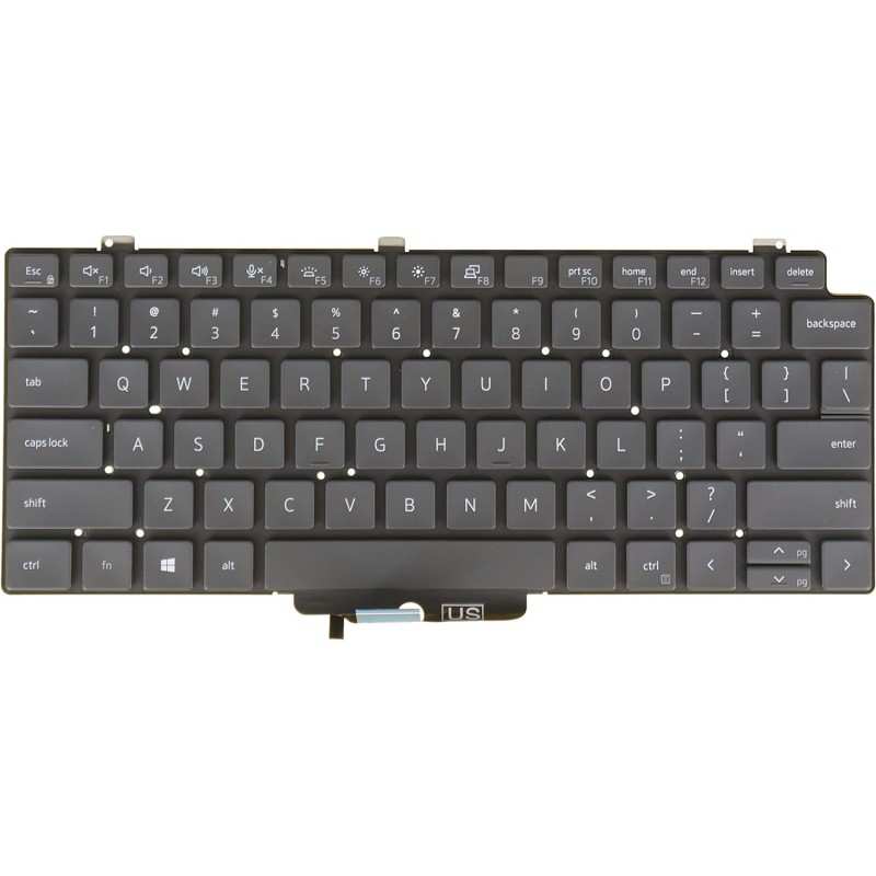 Teclado Dell 01VJ7V INGLES INTERNACIONAL EEUU (QWERTY), International English Keyboard USA Latitude 7310 Negro Retroiluminado