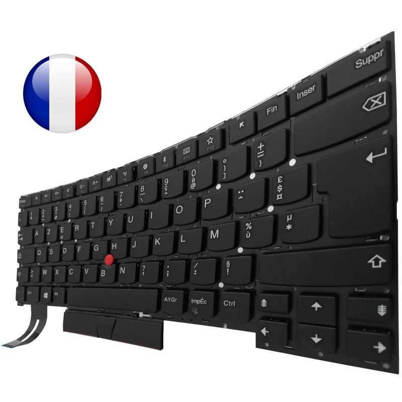 Teclado Lenovo SN20R66052 FRANCES (AZERTY), Clavier Français Thinkpad T490s T495s  Negro [Reacondicionado Grado A]