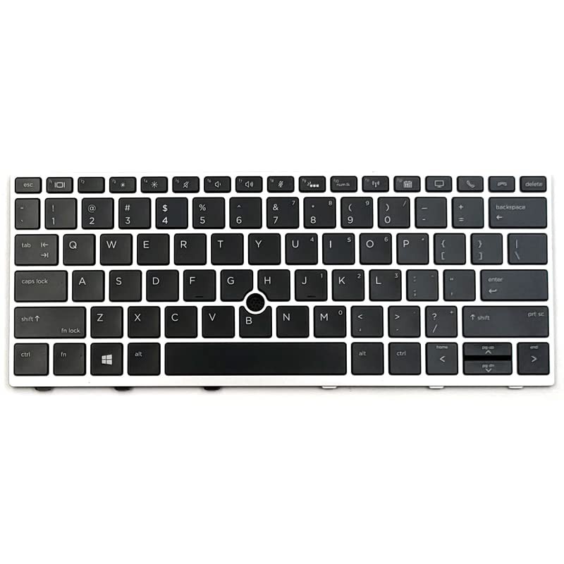 Teclado HP L13697-001 US (QWERTY), EliteBook 730 830 G5 G6 Plata [Reacondicionado Grado A]