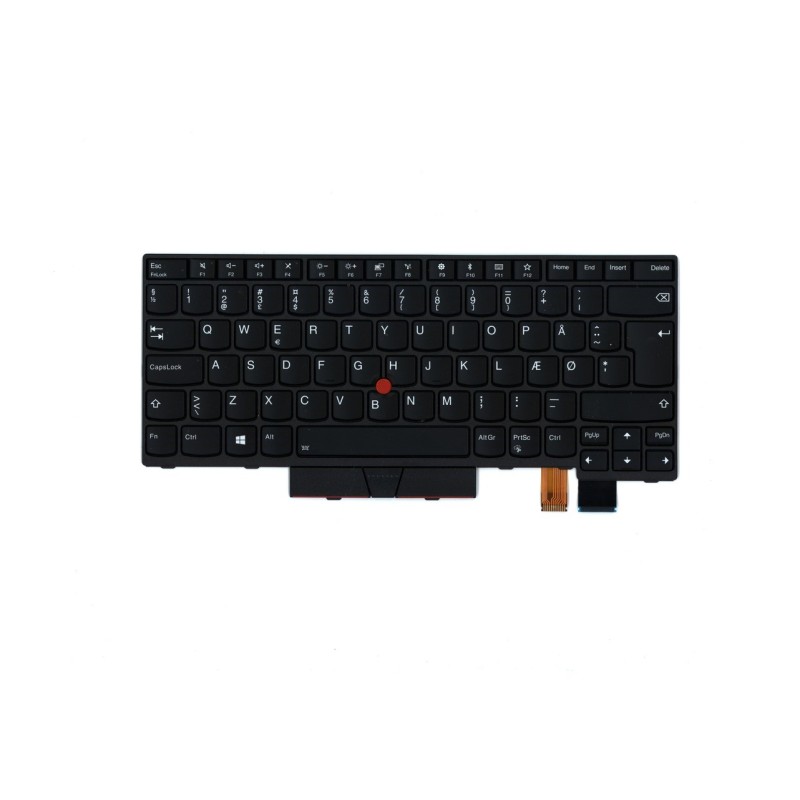 Teclado Lenovo 01HX428 DANES (QWERTY), ThinkPad T470 T480 Retroiluminado Negro [Reacondicionado Grado A]