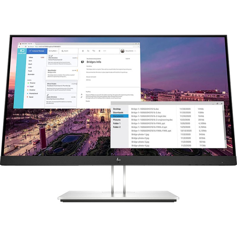 HP E23 G4 23" IPS FHD 16:9 Monitor Black, Silver (1920x1080), HA, TI, SW, PI, VGA, DP, H DMI, VESA [Demo]