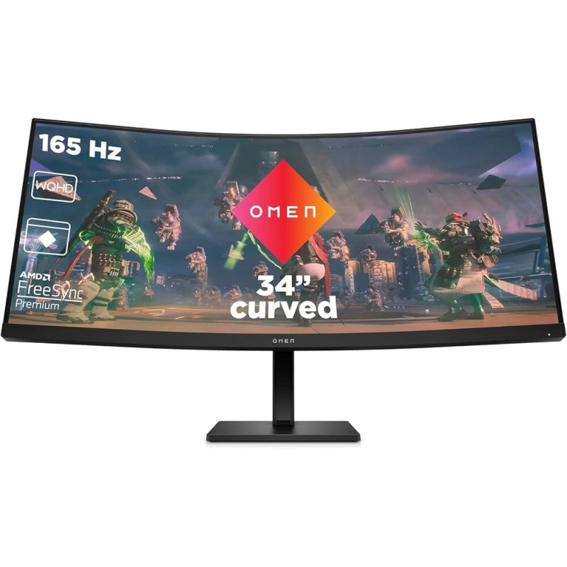 HP OMEN 34c 34'' WQHD 165Hz Curved Gaming Monitor [Demo]