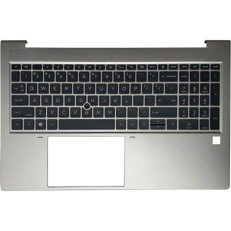 Teclado HP L89916-B31 INGLÉS EEUU (QWERTY), International English Keyboard USA EliteBook 850 855 G7 G8 Plata Palmrest HP - 1