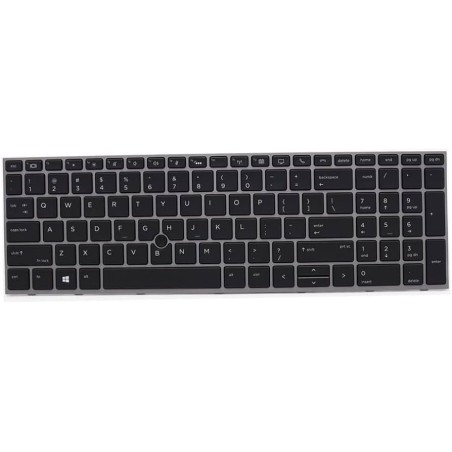Teclado HP L12765-001, L89916-001 INGLÉS EEUU (QWERTY), International English Keyboard USA ZBook Firefly 15 G5 G6 Gris Palmrest 