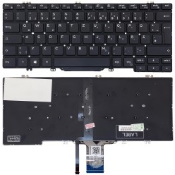 Teclado Dell 07FYT7, 0VWKCT  ALEMAN (QWERTZ), Deutsche Tastatur Latitude 5300 7300 7400 7410 5400 5401 5410 Retroiluminado Negro