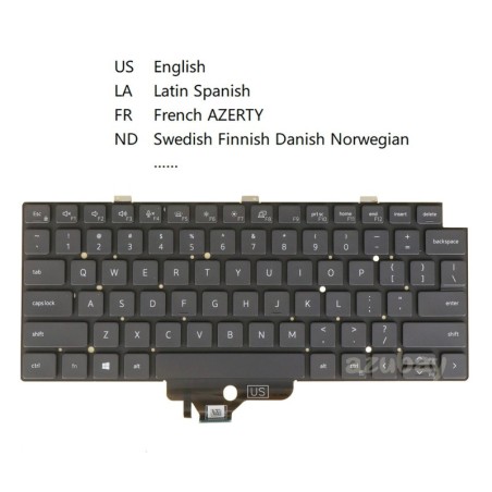 Teclado Dell 018YPJ, 0J8C2M, INGLES INTERNACIONAL EEUU (QWERTY), International English Keyboard USA Latitude 5320 5330 5340 7320