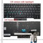 Teclado Lenovo SN20R66138, SN20R66138 INGLES UK (QWERTY), English Keyboard UK ThinkPad T490s Retroiluminación Negro