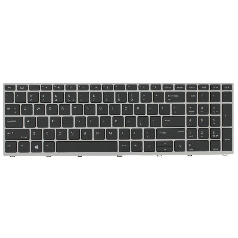 Teclado HP L09594-B31 Inglés EEUU (QWERTY), International English Keyboard Probook 650 G4 Plata [Reacondicionado Grado A]