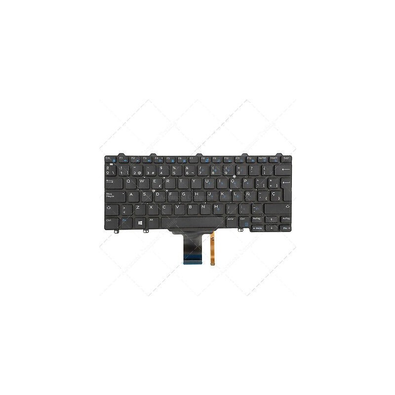 Teclado Dell 012FJ6 ESPAÑOL LATINO (QWERTY), Teclado Latino Latitude E5250 5250 E5270 E7250 7250 E7270 3160 3150 7350 Negro Ret