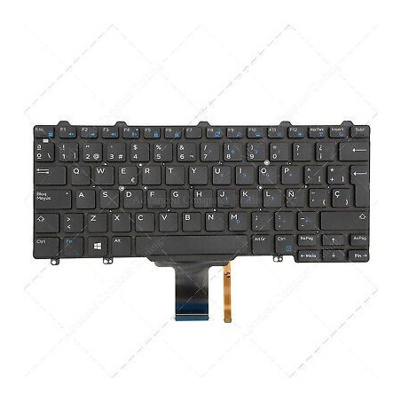 Teclado Dell 012FJ6 ESPAÑOL LATINO (QWERTY), Teclado Latino Latitude E5250 5250 E5270 E7250 7250 E7270 3160 3150 7350 Negro Ret 