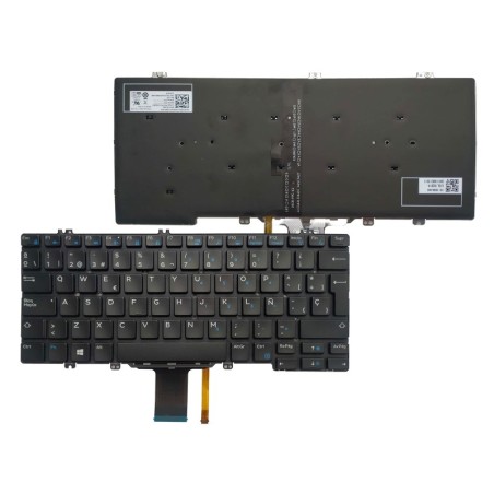 Teclado Dell 030FVP NÓRDICO (QWERTY), Nordisk Tastatur Latitude 5280, 5288, 5289, 5290, 7280, 7290, 7380, 7389, 7390 Retroilumi 