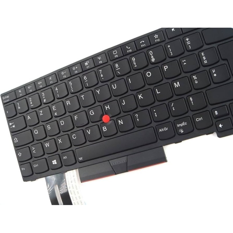 Teclado Lenovo 5N21B08383 FRANCES (AZERTY), Clavier Français Thinkpad T14 P14s G1 G2 Retroiluminado Gris