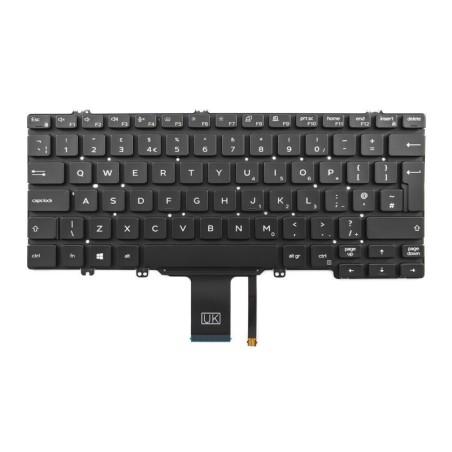 Teclado Dell 0PM4TF, NORDICO (QWERTY), Nordisk Tastatur Latitude 5400, 5401, 5410, 5411 Retroiluminado Negro, Single point Dell 