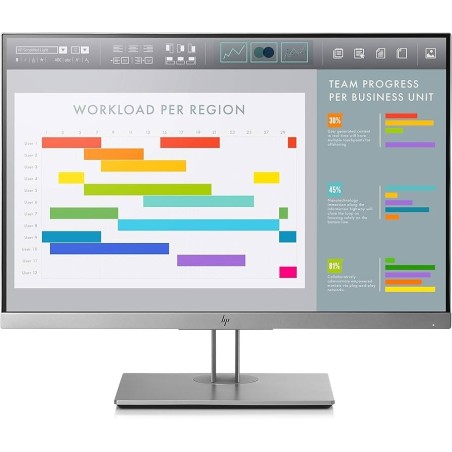 HP EliteDisplay E243i 24"FHD LED DisplayPort, VGA, HDMI 5ms [Reacondicionado Grado A] HP - 1