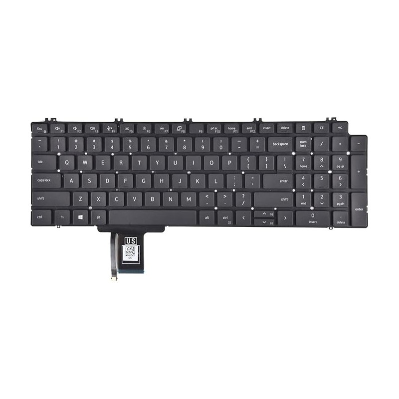 Teclado Dell 08XY7G Inglés EE.UU. QWERTY Retroiluminado Negro [R4]
